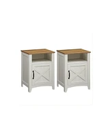Slickblue Nightstand with Cabinet and Compartment Set of 2