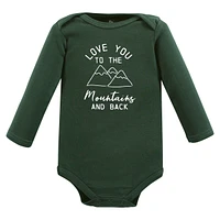 Hudson Baby Boys Cotton Long-Sleeve Bodysuits, Animal Adventure 7-Pack, 12-18 Months