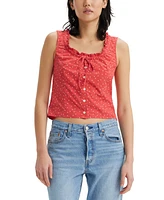 Levi's Women's Shane Cotton Tie-Neck Button-Front Top