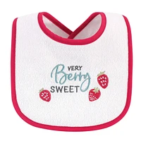 Hudson Baby Infant Girl Cotton Terry Drooler Bibs with Fiber Filling 10pk, Food Girl, One