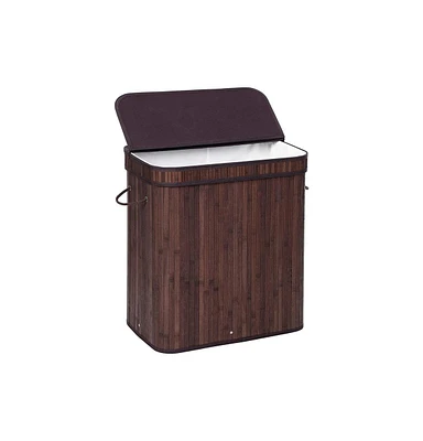 Slickblue Bamboo Laundry Basket with Cotton Handles