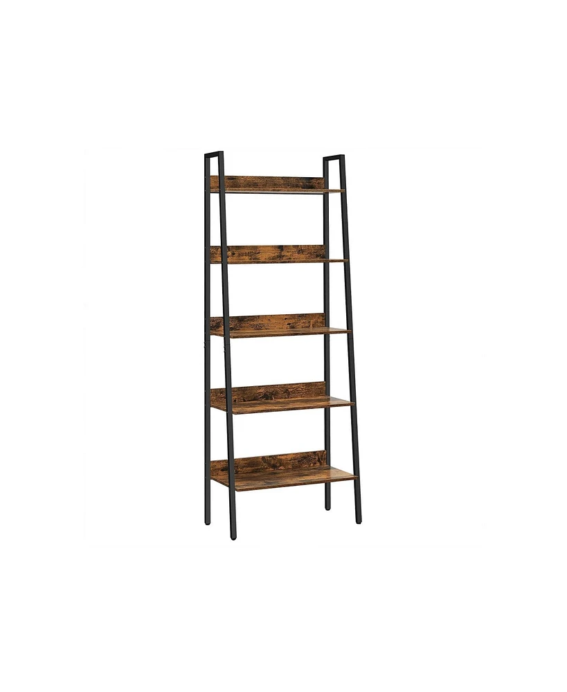 Slickblue Ladder Shelf, 5-tier Bookshelf, Freestanding Storage Shelves, For Home Office, Living Room