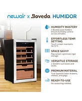 Newair x Boveda 500 Count Electric Humidor, Spanish Cedar Shelves with Temperature Control, Cigar Humidor Box with Built-In Boveda Humidity Control in