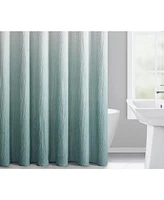 Kate Aurora Spa Essential Aqua Crushed Ombre Fabric Shower Curtain - 72 in. W x 72 in. L