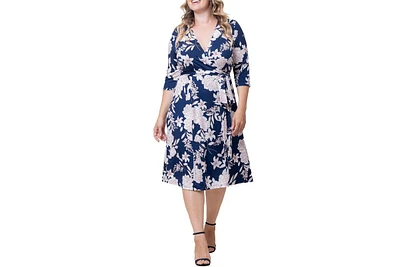 Kiyonna Plus Signature Print Wrap Dress