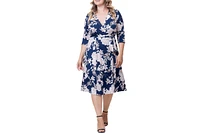 Kiyonna Plus Signature Print Wrap Dress