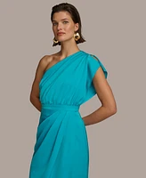 Donna Karan Women's Asymmetric Draped Sleeveless Gown