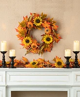 Glitzhome 6ft Fall Maple Leaf and Sunflower Garland