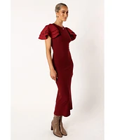 Cally Ruffle Sleeve Maxi Dress