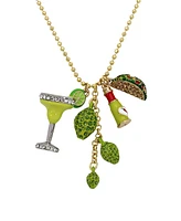 Betsey Johnson Faux Stone Margarita Charm Necklace