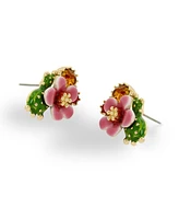 Betsey Johnson Faux Stone Tropical Flower Cluster Earrings