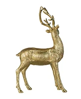 Glitzhome 16.25''H Resin Christmas Standing Reindeer Table Decor