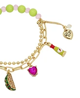 Betsey Johnson Faux Stone Taco Charm Stretch Bracelet