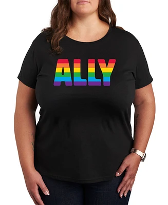 Hybrid Apparel Trendy Plus Pride Rainbow Ally Graphic T-Shirt