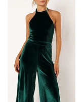 Women's Aria Velvet Jumpsuit - Emerald