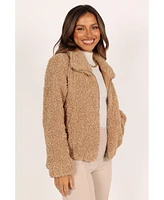 Petal and Pup Womens Lucia Zip Front Teddy Jacket