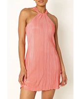 Melody Plisse Halter Mini Women's Dress