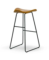 Glamour Home 29.5" Aoi Polyester, Metal Barstool