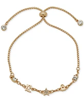 Karl Lagerfeld Paris Gold-Tone Crystal Mini Charm Slider Bracelet