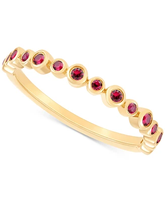 Lab-Grown Ruby Bezel Ring (1/4 ct. t.w.) in 14k Gold-Plated Sterling Silver