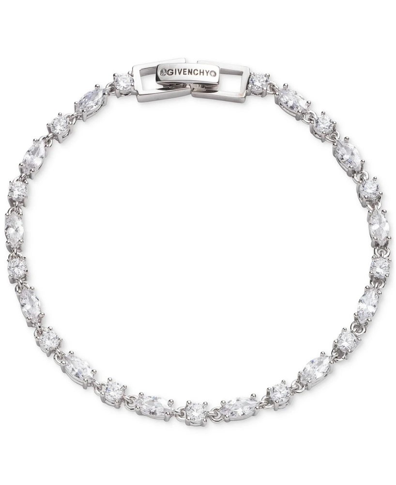 Givenchy Silver-Tone Round & Marquise-Cut Cubic Zirconia Tennis Bracelet