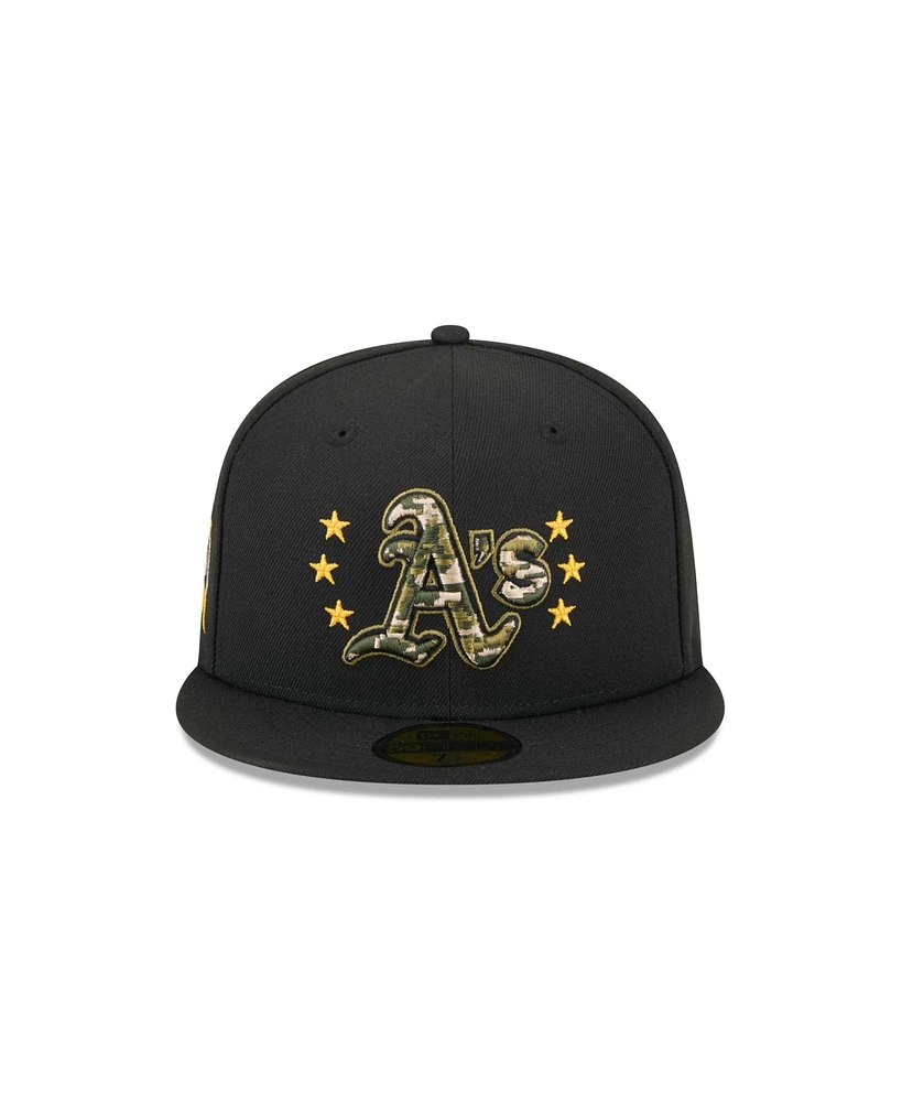 New Era Men's Black Oakland Athletics 2024 Armed Forces Day On-Field 59FIFTY Fitted Hat