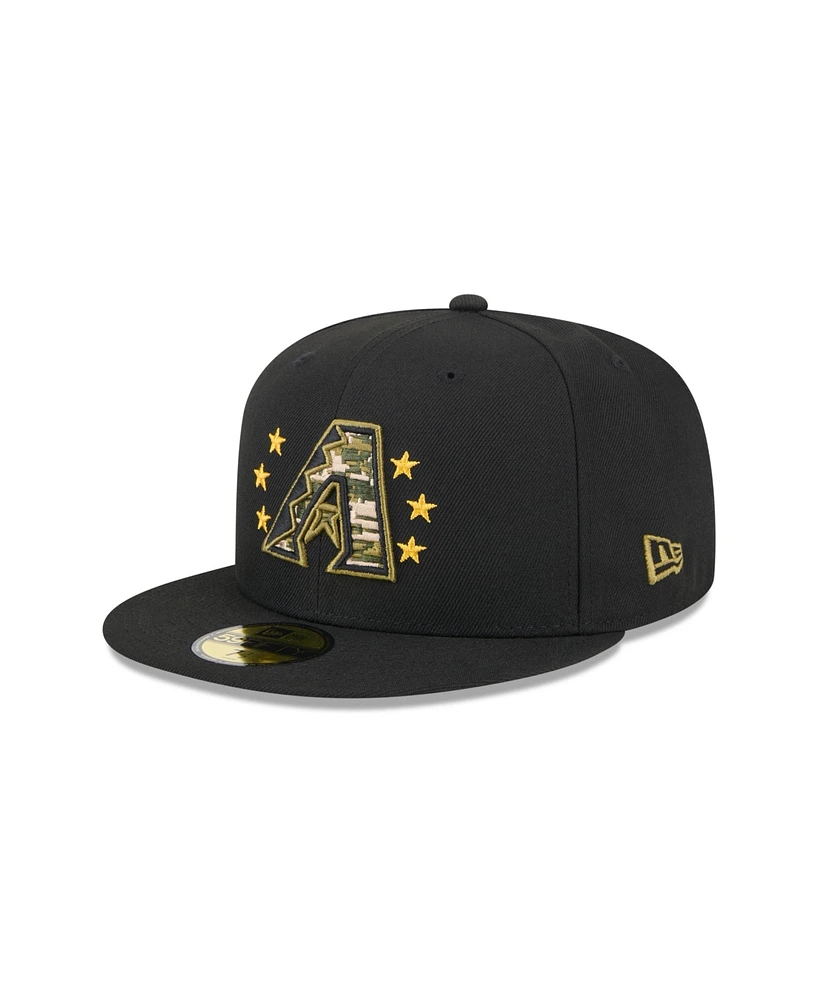 New Era Men's Black Arizona Diamondbacks 2024 Armed Forces Day On-Field 59FIFTY Fitted Hat