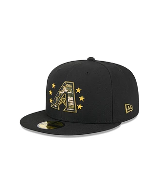 New Era Men's Black Arizona Diamondbacks 2024 Armed Forces Day On-Field 59FIFTY Fitted Hat