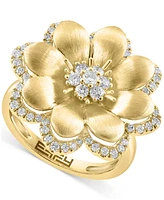 Effy Diamond Flower Statement Ring (5/8 ct. t.w.) in 14k Gold