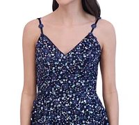 Eliza J Women's Floral Sequin Sleeveless Fit & Flare Dress