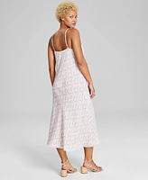 And Now This Women's Floral-Print Lace-Trim Midi Dress, Created for Macy's