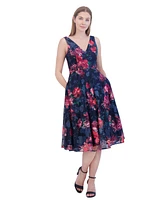 Eliza J Women's Floral Print Sleeveless Fit & Flare Dress