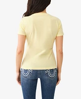 True Religion Women's Buddha Slim Crew Tee