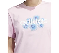 adidas Women's Cotton Daisy Logo Graphic T-Shirt