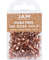 Jam Paper Colorful Push Pins - Pushpins - 100 Per Pack