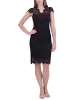 Eliza J Women's Lace Cap-Sleeve Sheath Dress