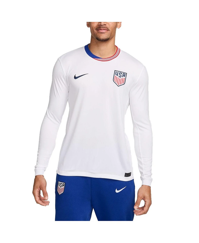 Nike Men's White Usmnt 2024 Home Replica Long Sleeve Jersey