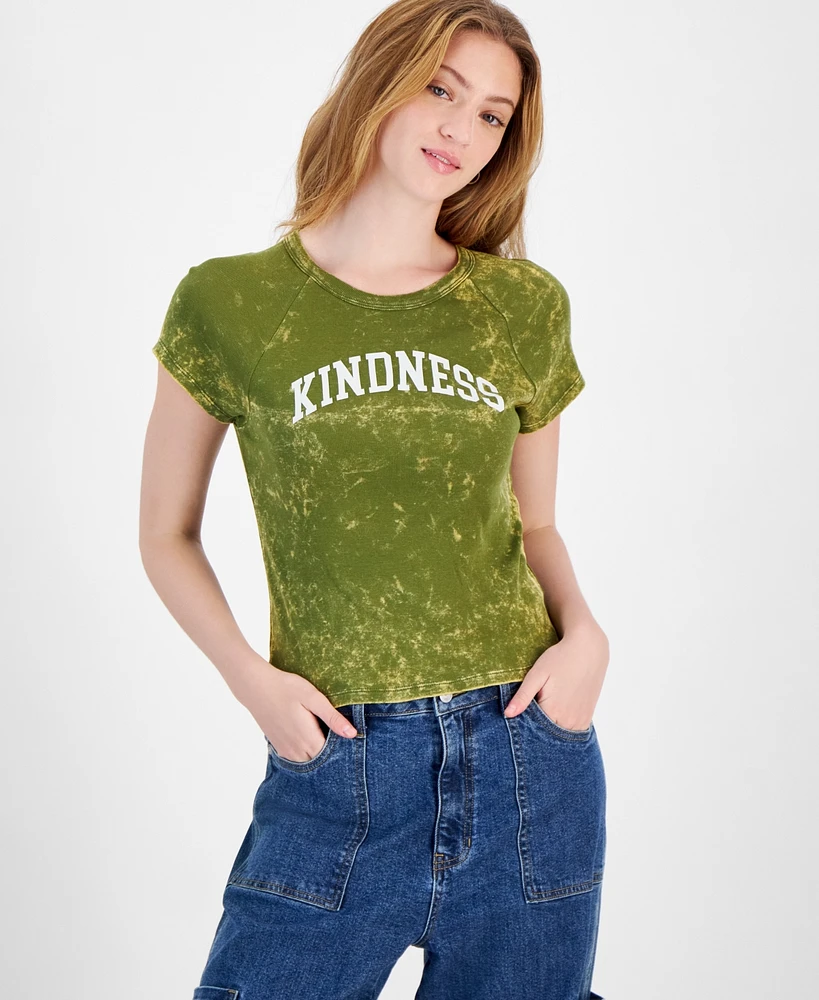 Rebellious One Juniors' Kindness Cotton Graphic T-Shirt