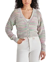 Steve Madden Women's Lucas Open-Knit Cardigan Sweater