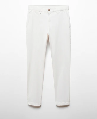 Mango Men's Cotton Tapered Crop Pants