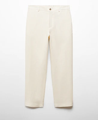 Mango Men's Relaxed Fit 100% Linen Pants