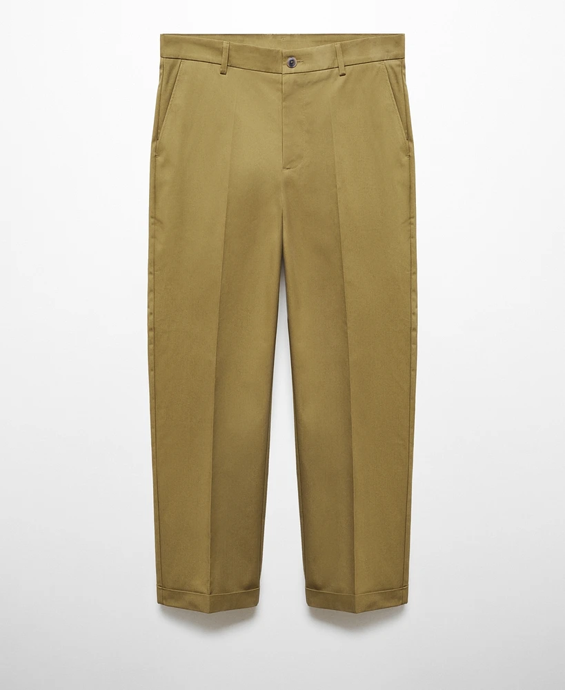 Mango Men's Straight-Fit Cotton Pants