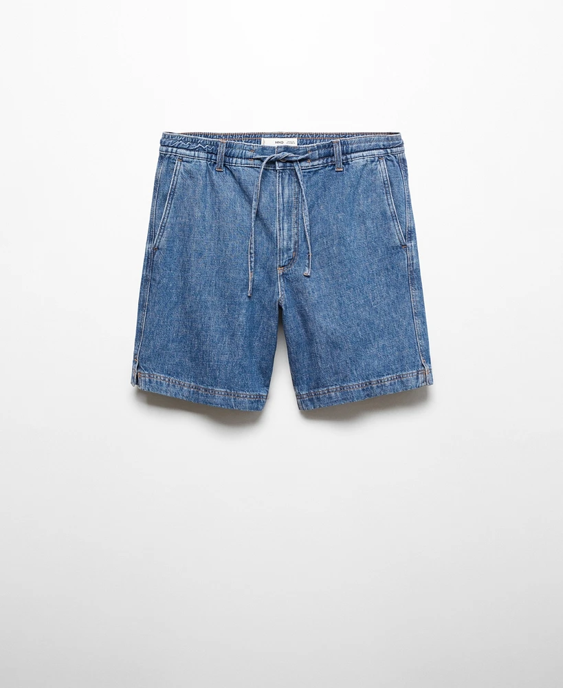 Mango Men's Denim Drawstring Bermuda Shorts