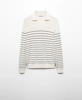 Mango Men's Striped Polo-Style Sweater