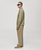 Mango Men's Zipper Linen Jacket