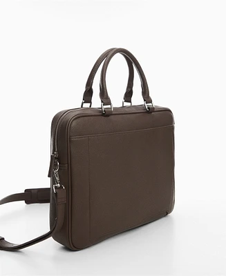 Mango Men's Leather-Effect Briefcase