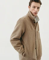 Mango Men's Pocket Detail Shearling Overshirt