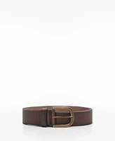 Mango Men's Pebbled Leather Belt