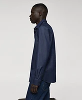 Mango Men's Regular-Fit Cotton Chambray Shirt