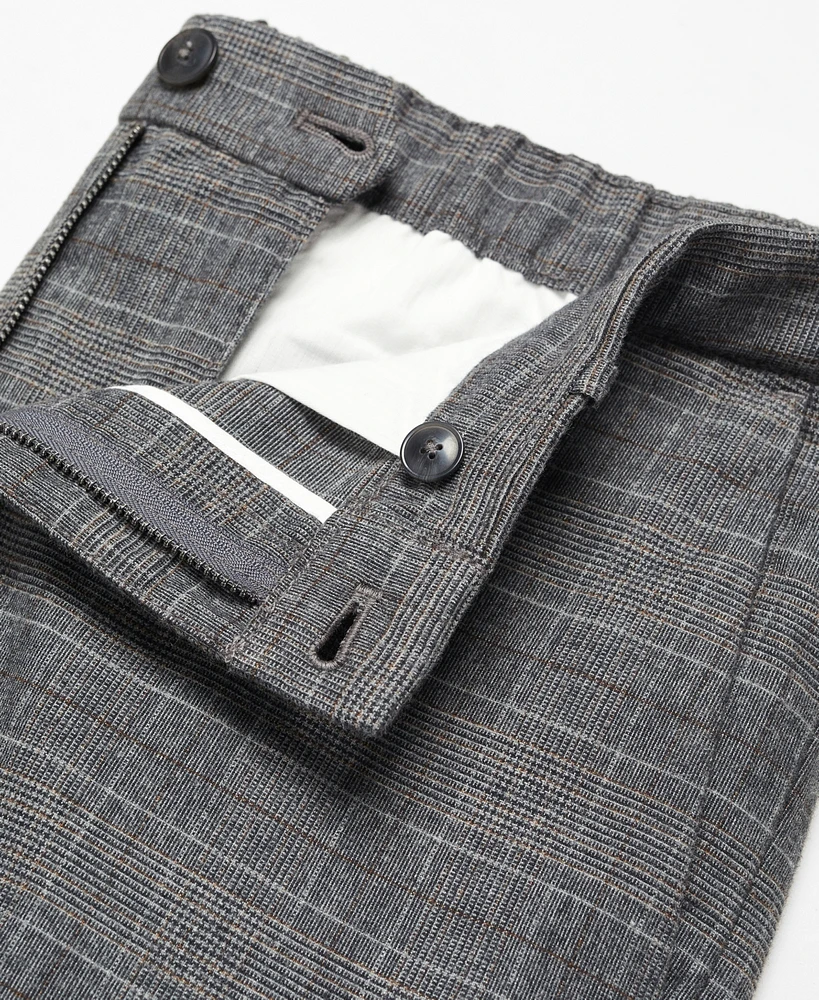 Mango Men's Slim-Fit Cotton Check Trousers